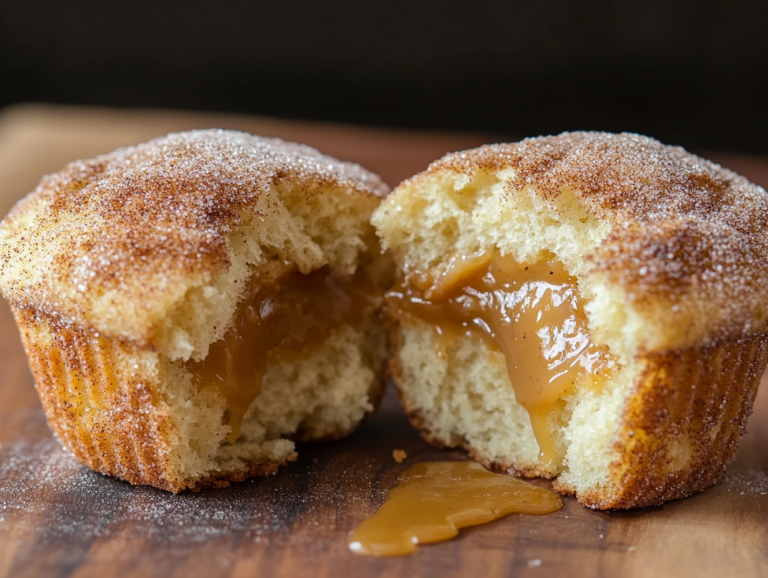A front-facing view of a churros-style muffin