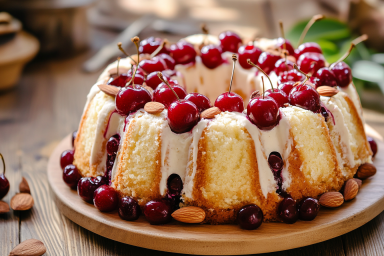 Cherry Almond Poke Cake