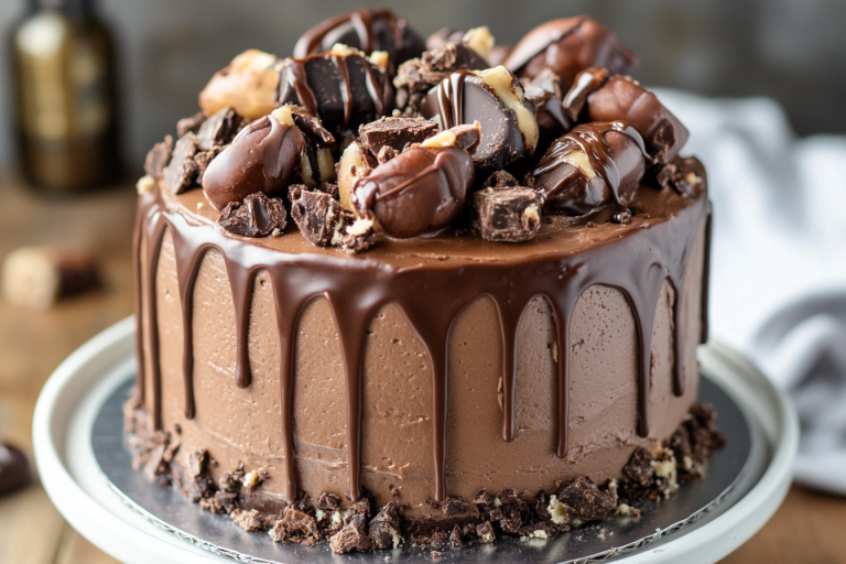 Chocolate Turtle Poke Cake