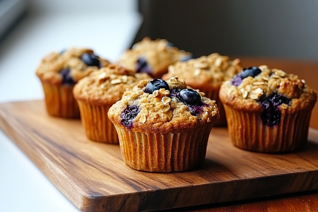 Healthy Blueberry Oatmeal Muffins