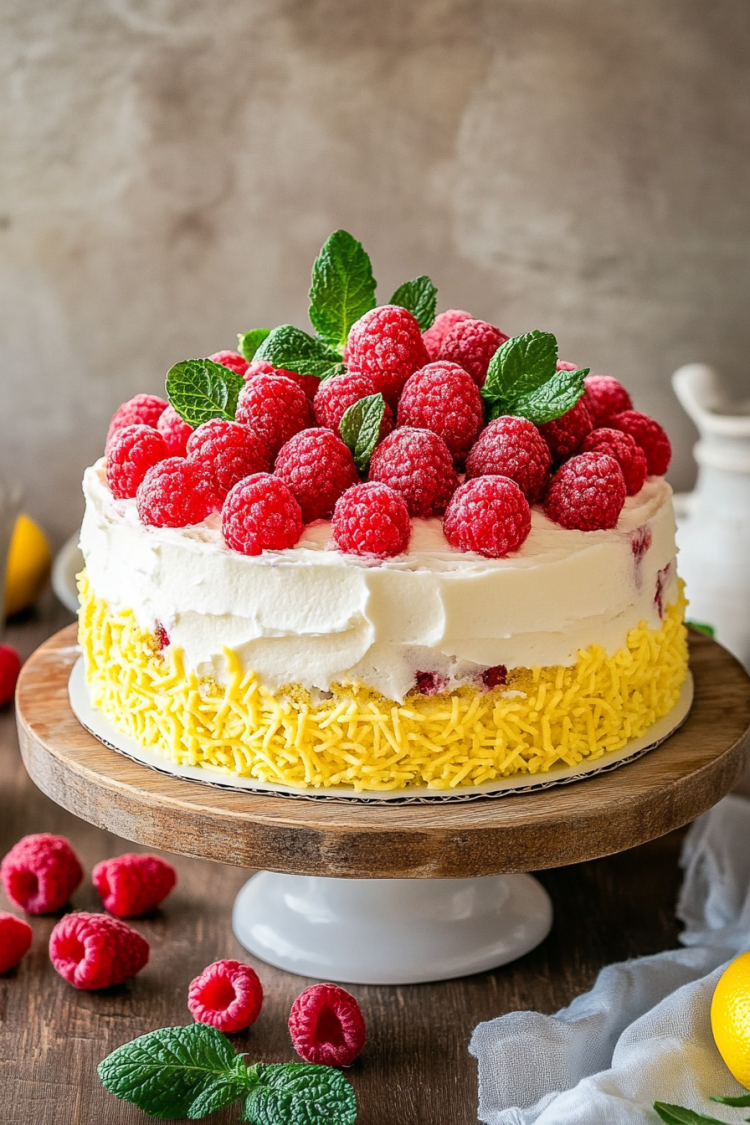 Lemon Raspberry Poke Cake | Cakedup cake