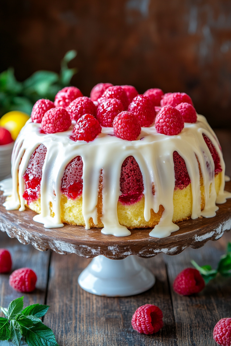 Lemon Raspberry Poke Cake | Cakedup cake