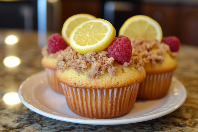 Lemon Raspberry Streusel Muffins