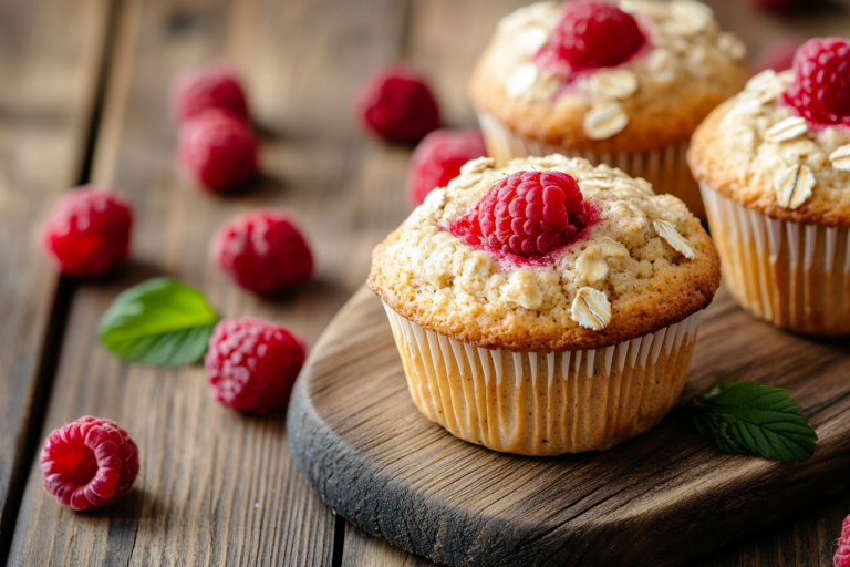 Raspberry Oatmeal Muffins