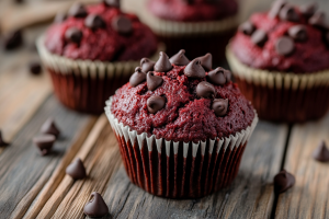 Red Velvet Chocolate Chip Muffins