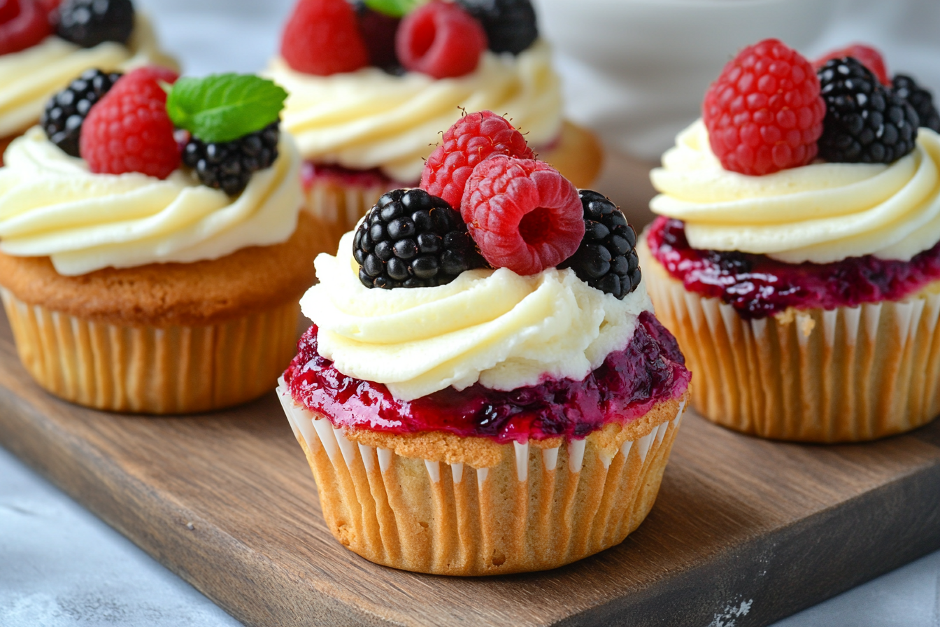 Triple Berry Cheesecake Muffins