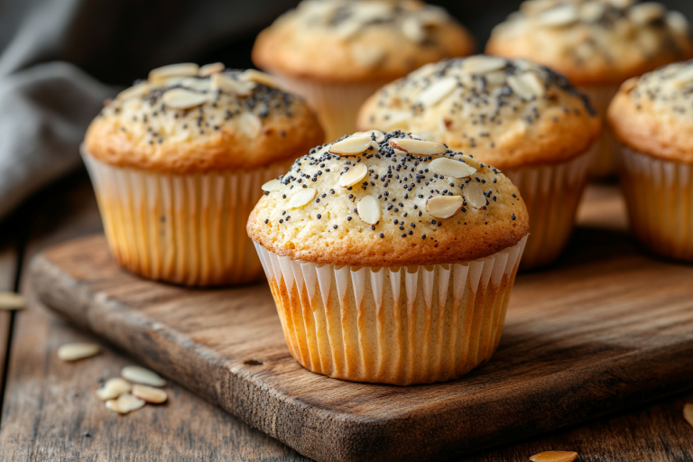 Bakery-Style Almond Poppy Seed Muffins
