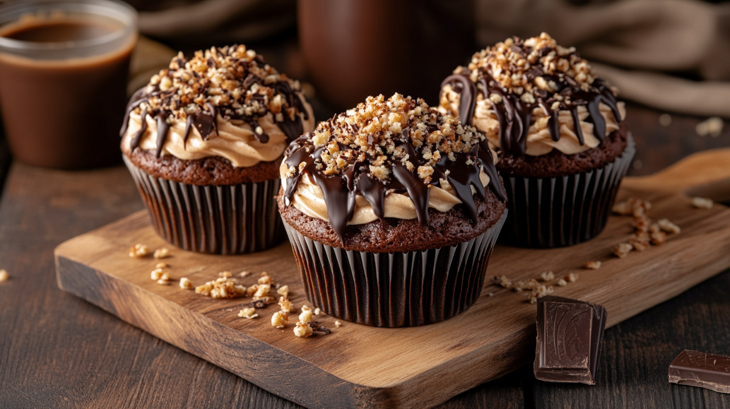 Chocolate Coffee Toffee Crunch Muffins