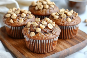 Chocolate Peanut Butter Banana Muffins