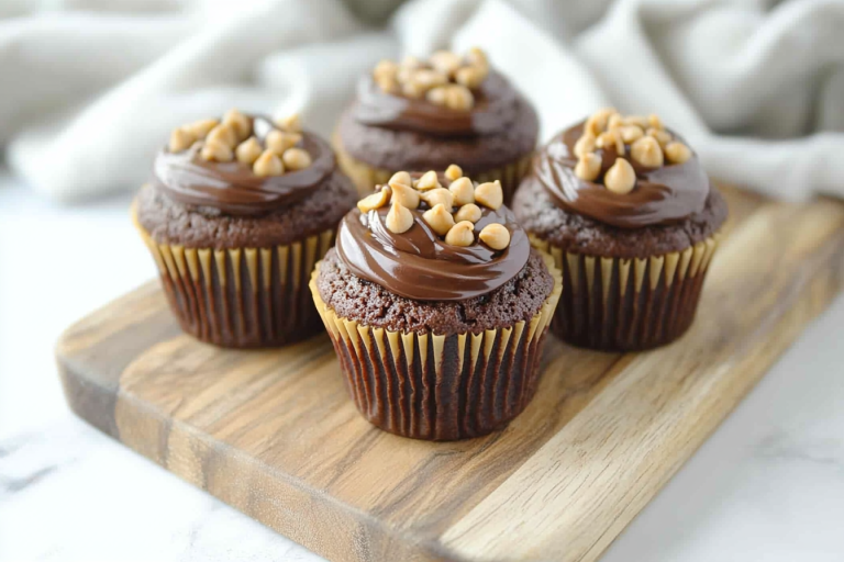 Double Chocolate Peanut Butter Muffins
