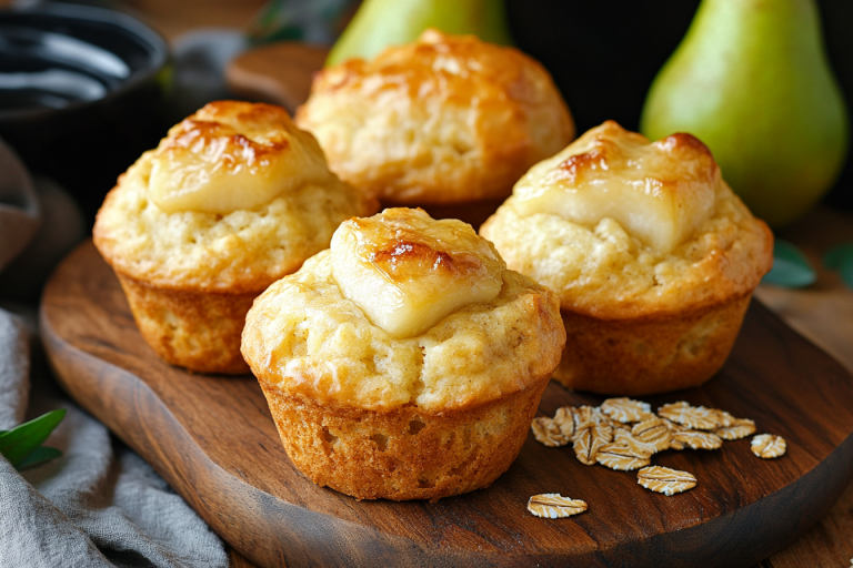 Easy Pear Oatmeal Muffins