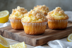 Lemon Muffins with Streusel Topping