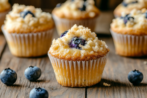 Mini Blueberry Muffins with Streusel Topping