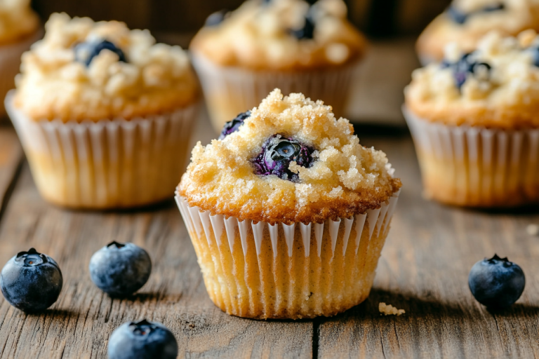 Mini Blueberry Muffins with Streusel Topping