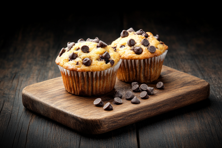 Skinny Banana Chocolate Chip Muffins