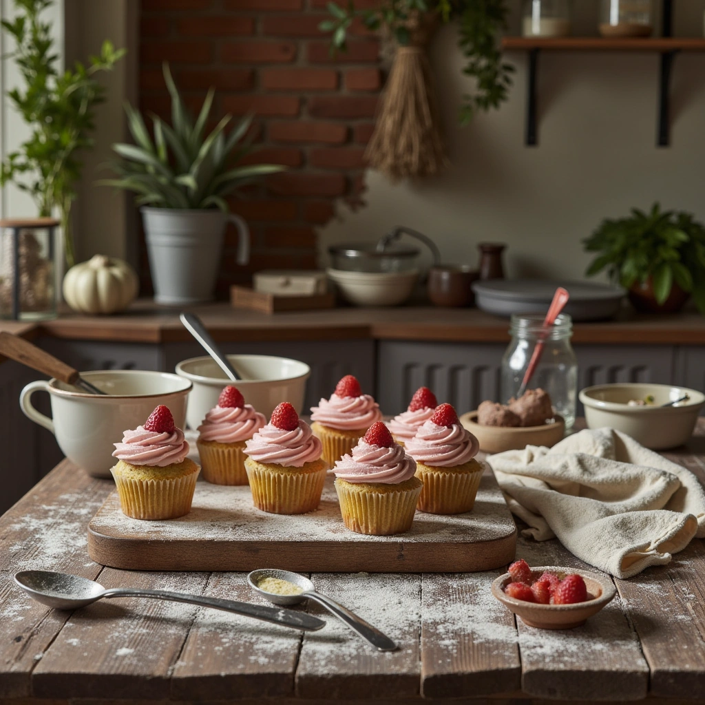 What Are Pistachio Cupcakes with Strawberry Frosting?