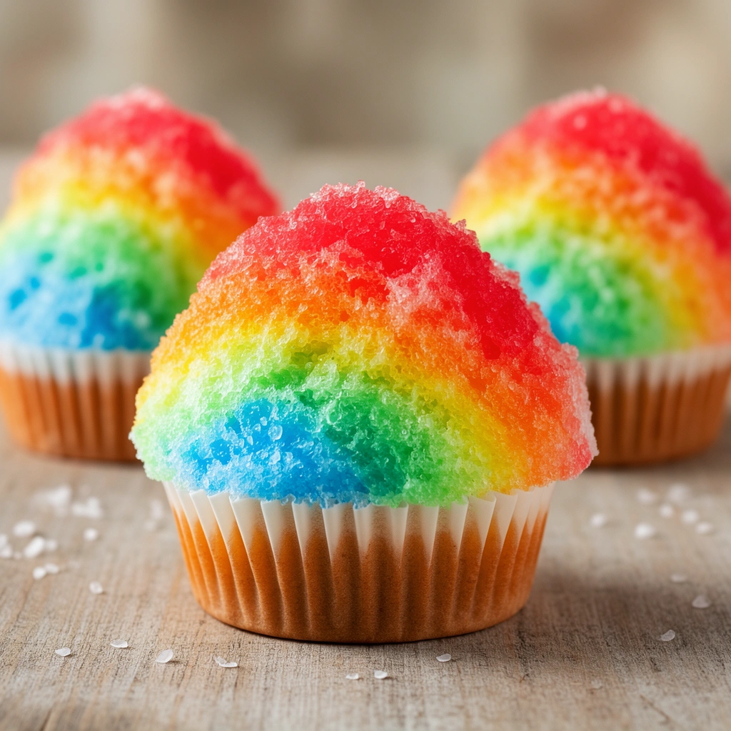 Classic Snow Cone Mini Cupcakes: The Rainbow Delight