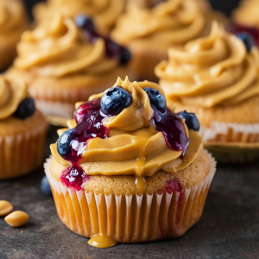 Recipe Idea 5: Vegan Peanut Butter and Blueberry Jelly Cupcakes