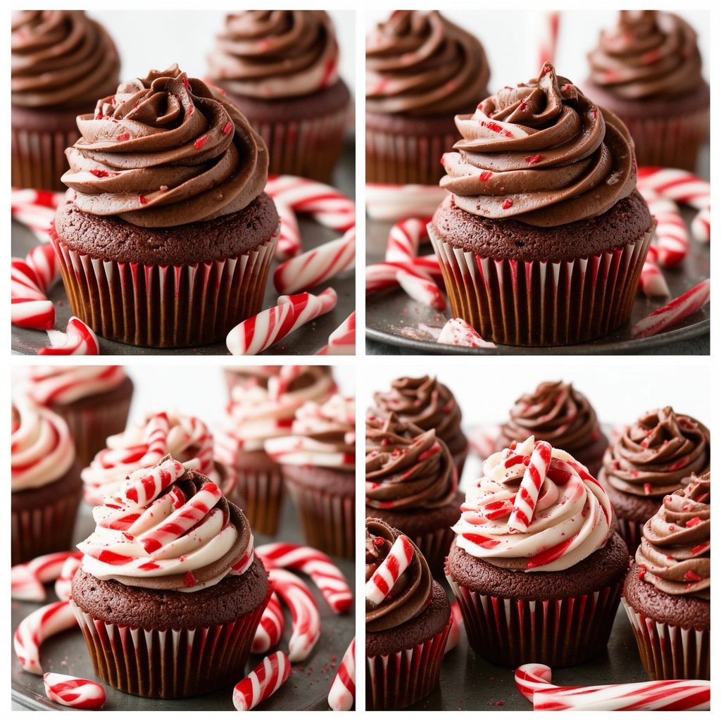 Healthier Variations of Peppermint Chocolate Candy Cane Cupcakes